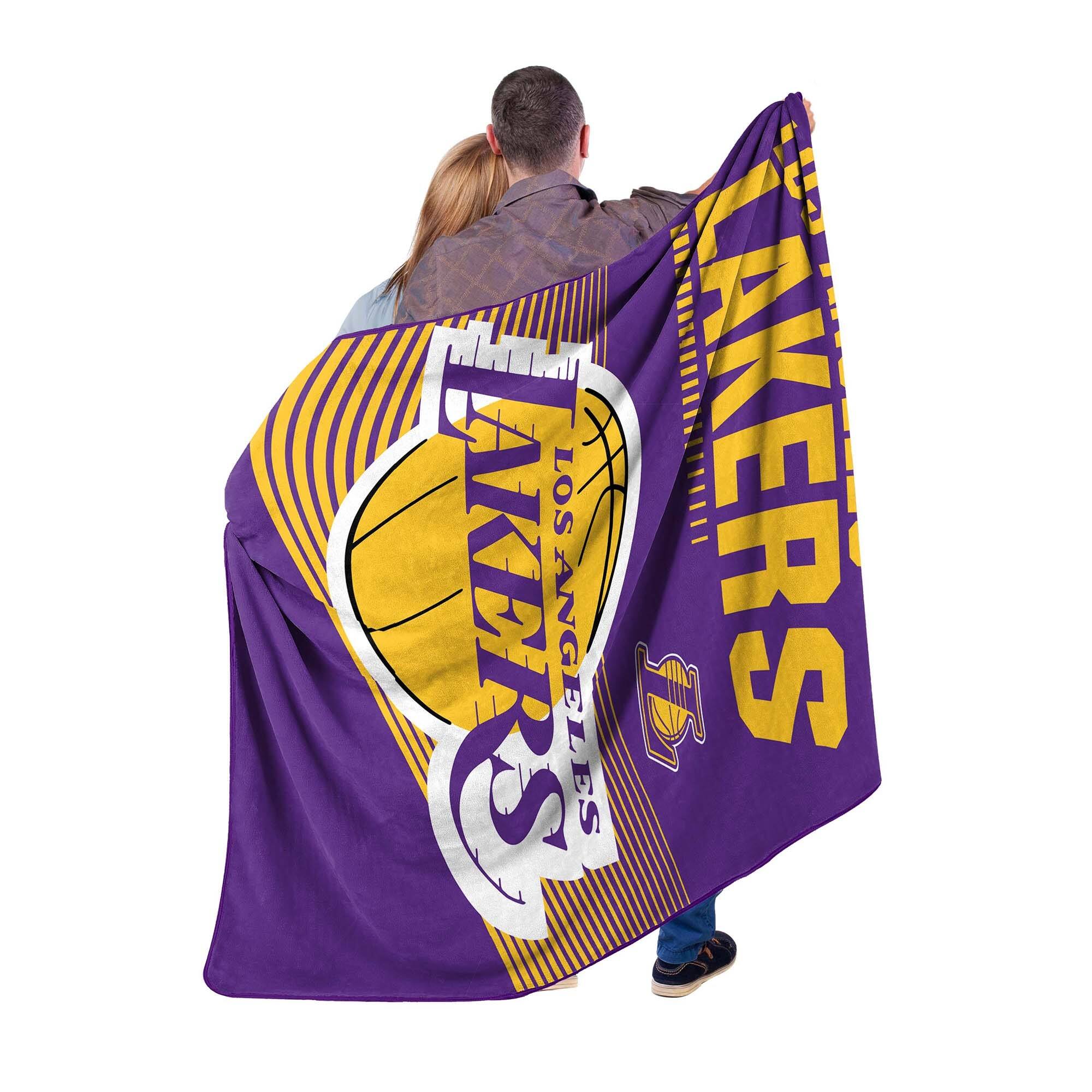 NBA Los Angeles Lakers 60" x 80" Raschel Throw Blanket On Sale Bed